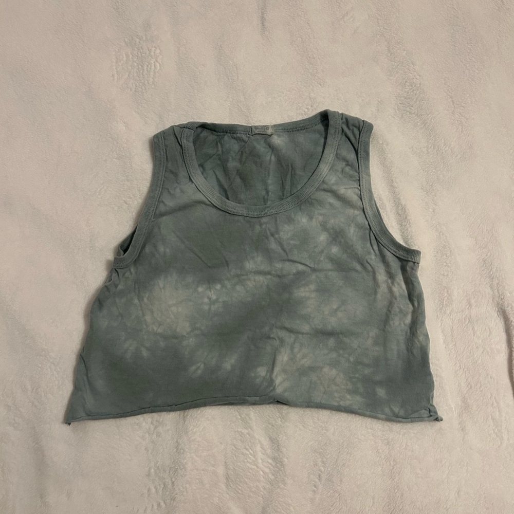 John Galt Green Tye Dye Cropped Tank